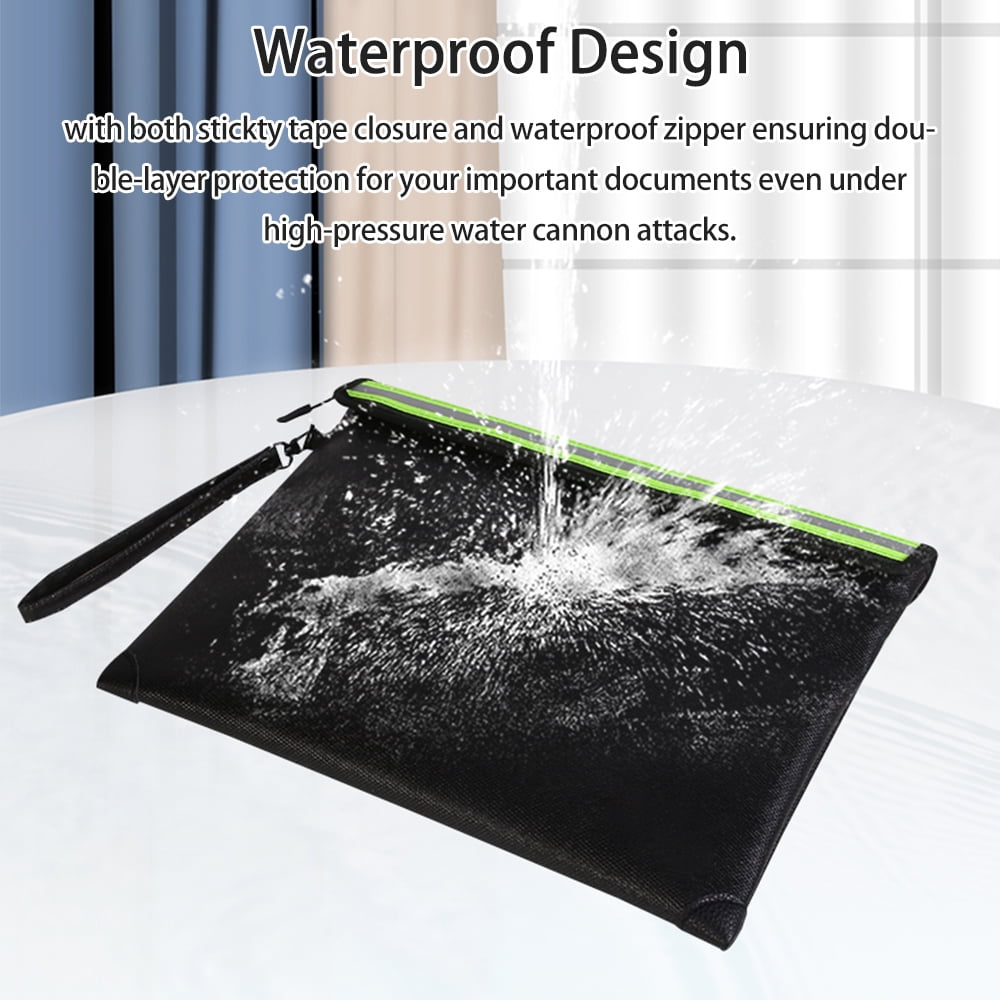 Htovila Document Pouch,A4 Waterproof ZipperWith Money Office Use - Pouch Heat Cash Document A4 Waterproof Heat CashZipper Pouch Heat Money Passport Valuables With Money Passport