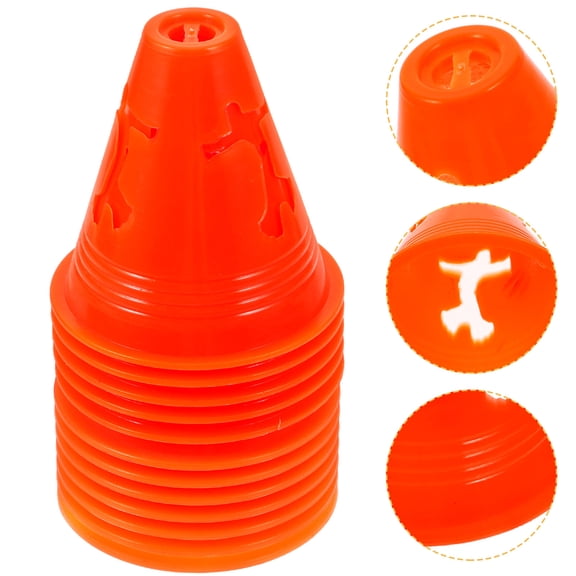 HAMPPLIES 12Pcs Lightweight Small Cones with Flat Bottom for Sports Practice Outdoors