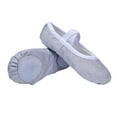 thumbnail image 2 of Hinvhai Kids Lace-up Jazz Dance Shoes Canvas Soft Leather Split Sole Ballet Boots for Girls Boys Silver 3.5(39), 2 of 9