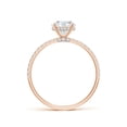 thumbnail image 2 of ANGARA IGI Certified Lab Grown 1 Ct Diamond Hidden Engagement Ring for Women in 14K Rose Gold (Size-6.4mm|Color-F-G|Clarity-VS) | April Birthstone, Anniversary, Jewelry Gift for Women | Diamond Ring, 2 of 4
