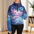 thumbnail image 3 of Chaqlin Cute Axolotl Dolphin Lightweight Comfy Casual with Pocket Athletic Sports Jacket Comfy Casual Pullover Size 9-10, 3 of 7