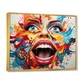 thumbnail image 2 of Designart "Colorful Liquid Portrait Pop Art" People Floater Framed Wall Decor, 2 of 7