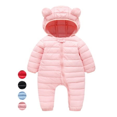 

SYNPOS Infant Baby Girl Boy Hooded Jacket Snowsuit Winter Puffer Hooded Jumpsuit Outerwear