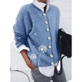 thumbnail image 2 of QASIEATN Fall Coats for Graceful Ladies Fashion, Long Sleeve Printed Button Cardigan Jacket, Womens Winter Tops, 2 of 3