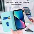 thumbnail image 4 of Funda antirrobo con cierre magnético para iPhone 13 Mini, compatible con carga magnética, piel sintética y TPU, diseño tipo cartera, ranuras para tarjetas, 4 of 5