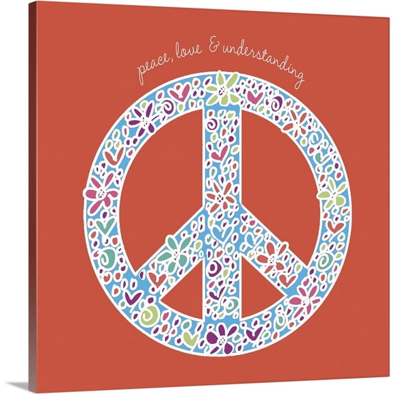 Great BIG Canvas | "Peace, Love, and Understanding" Canvas Wall Art - 20x20