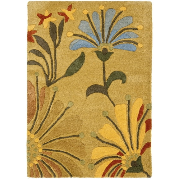 SAFAVIEH Soho Gibson Floral Wool Area Rug, Golden Olive, 2' x 3'