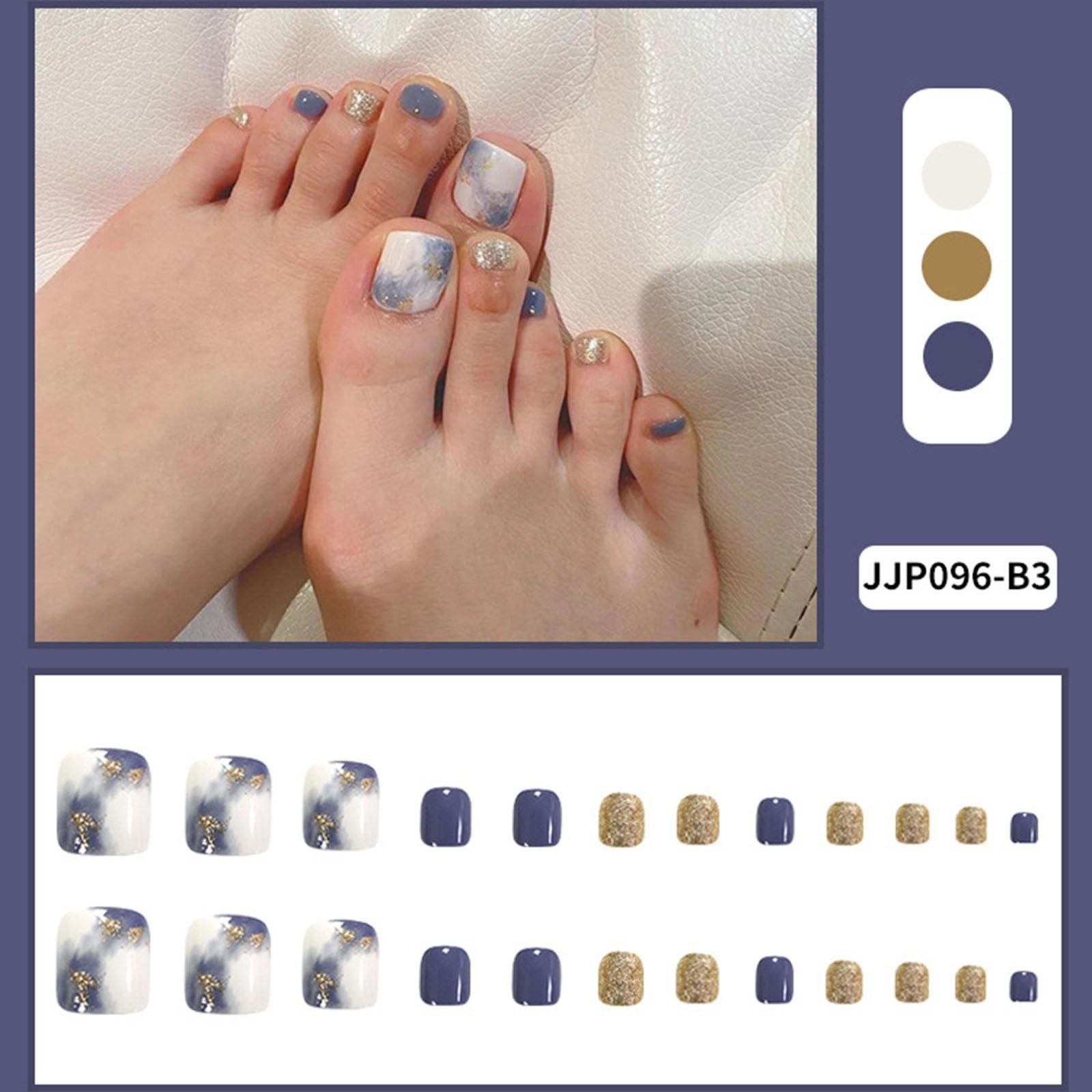Toenail piece 24 Pieces Of Wearable Full Paste Manicure False Nail