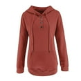 thumbnail image 5 of Jsaierl Hoodies for Women Oversized Solid Color Basic Hooded Sweatshirts Lightweight Pullover Comfort Long Sleeve Top Hoodie Fall Saving, 5 of 6