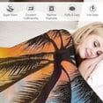 thumbnail image 3 of PRATYUS Palm Tree Beach Sunset Cozy Throw Blanket for Bedroom Living Rooms Sofa Couch All Seasons Soft Plush Blanket Long-Lasting 40x50in, 3 of 6