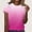 Hot Pink, variant on Women Short Sleeve Casual T Shirts, Spring and Summer Tops, Ladies Solid Color Crew Neck Comfortable Gradient Printed Top Mint Green, L