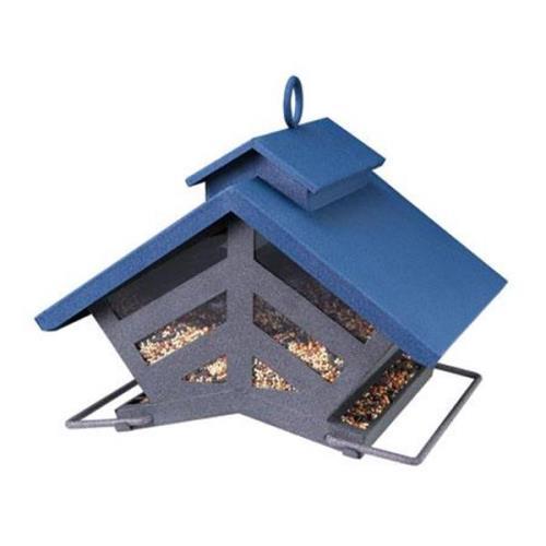 Cherry Valley Feeders Heritage Farms Chalet Bird Feeder Blue