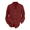 thumbnail image 5 of Huresd Men's Lightweight Casual Button Down Shirts Textured Business Dress Shirts Wine M, 5 of 5