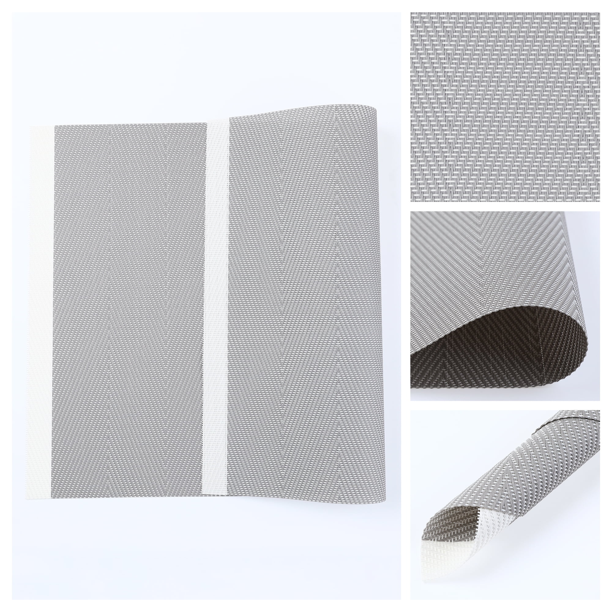 Unique Bargains Set of 6 Placemats for Kitchen Dining Table Decor Washable Gray