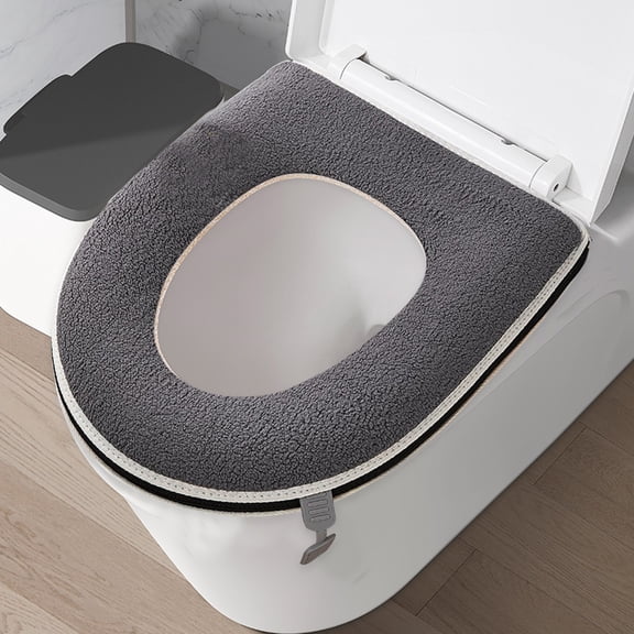 Warmth and Comfort Toilet Seat Cover with Waterproof Backing – Removable, Easy to Clean Winter Essential for Home Use – Fits Most Toilet Models with Complete Coverage and Stylish Design