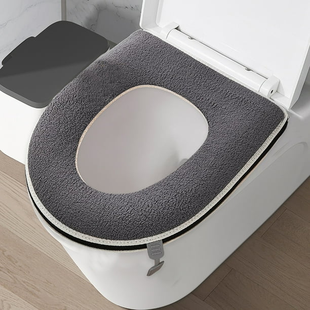 Thickened Toilet Seat With Carrying Handle Complete Coverage Winter Warm Household Toilet Seat Removable Waterproof Toilet Seat