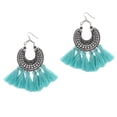 thumbnail image 4 of Pendientes cortos con borlas y ganchos de pescado para mujer, diseño sencillo Azul, 4 of 7