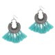 thumbnail image 4 of Pendientes cortos con borlas y ganchos de pescado para mujer, diseño sencillo Azul, 4 of 7