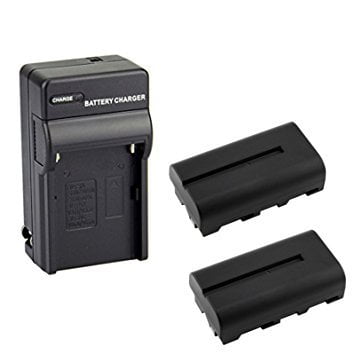 Sonic Recharge D F NP F550 NP F570 Li ion Replacement Battery 2 Pack with Recharge Charger for Sony NP F550 570 Camcorder LED ()