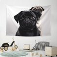 thumbnail image 5 of Cute Black Pug Dog Tapestry Aesthetic Wall Hanging Tapestries 60'' x 40'' Boho Tapestries Vertical Wall Art Decorative Funny Vintage Poster Flag Tapestry for Bedroom Living Room Decor, 5 of 6