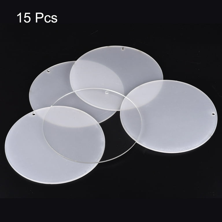 Uxcell PMMA Blank Acrylic Discs 3.5 Inch with 4.2mm Hole for Vinyl Project  15 Pack