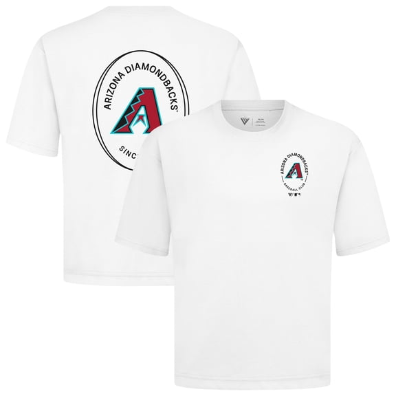 Men's Levelwear White Arizona Diamondbacks Signet Oversized Luxe Signature Knit T-Shirt