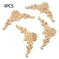 thumbnail image 4 of Exquisite Wooden Rose Applique For Door And Cabinet Embellishment 4Pcs, 4 of 8