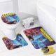 thumbnail image 4 of Hombre de vigilancia-theme 4-Piece Shower Curtain Set with Rugs, Waterproof Bathroom Decor Set Includes Bath Mat, U-Shaped Rug, Toilet Lid Cover and Curtain with Hooks, 4 of 6