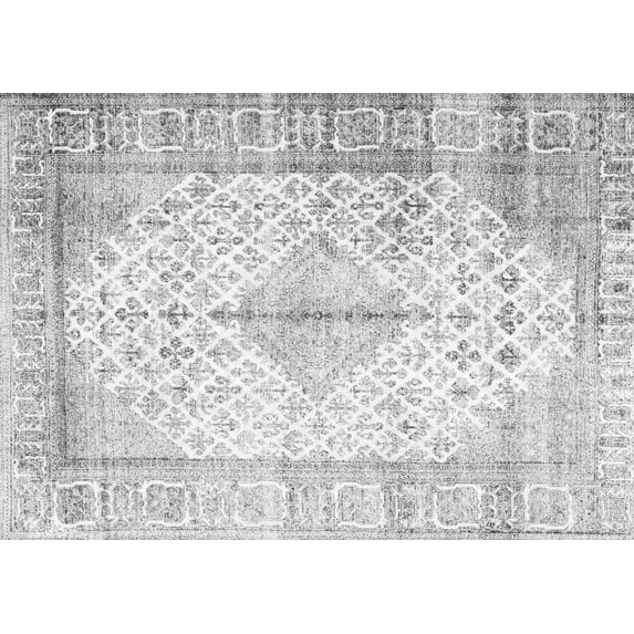 Ahgly Company Indoor Rectangle Persian Gray Traditional Area Rugs, 2' x 4'