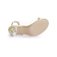 thumbnail image 6 of BLISSFUL STEP Women's Flower Rhinestone Slingback Clear Mid Heel Slip On Sandals Gold 9, 6 of 9