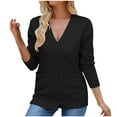 thumbnail image 2 of Sakmal Lightweight Coats for Women Plus Size Black Long Sleeve Casual Button Down Loose Fit Solid Cardigan Womens Jacket, 2 of 4