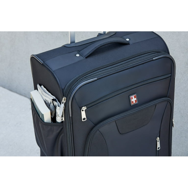 SwissTech Executive 25in Softside 8-Wheel Checked Luggage, Black