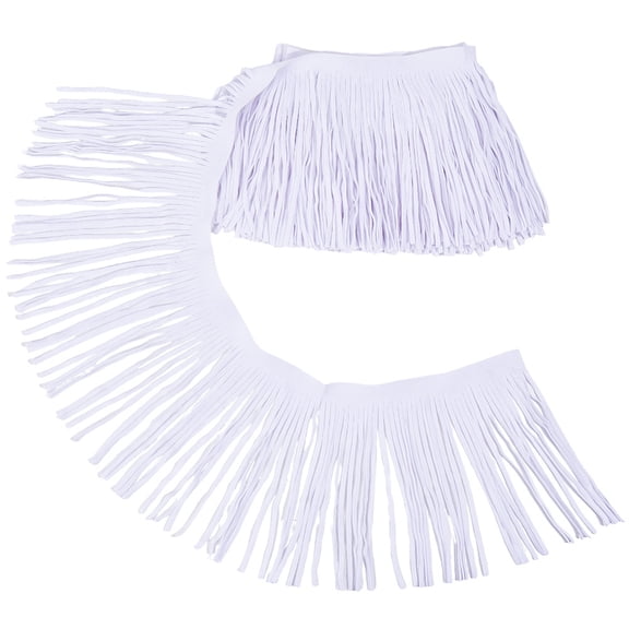 2.2 Yard 5.9 Inch Double Side PU Leather Fringe Tassel Trim White Suede Dance Skirt Tassel Sewing Wrap Cover DIY