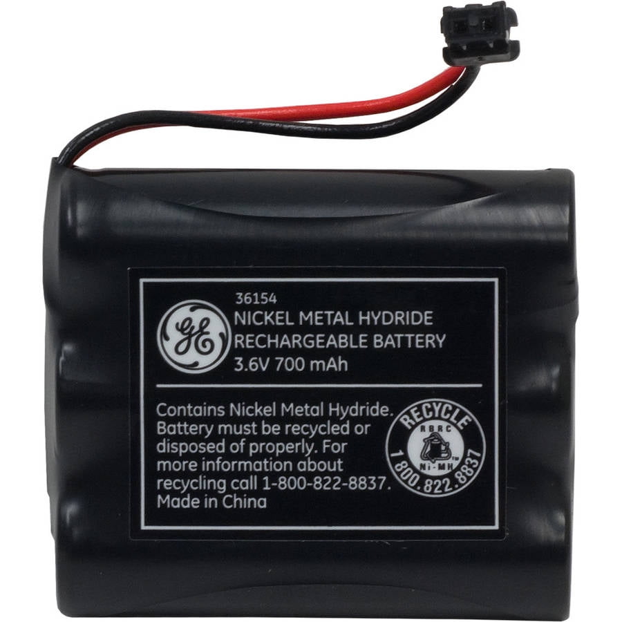 General Electric Cordless Phone Battery, 3.6V 700 mAh, Black, 36154