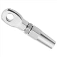 thumbnail image 2 of 6Pcs Marine Grade 316 Stainless Steel Swageless Eye Terminal Wire Cable Rope Diy Fitting Rigging Hardware Balustrade Kit,6pcs x wire rope connector,Silver, 2 of 6
