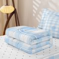 thumbnail image 5 of Manfei Grid Themed Alphabet J Pattern Zipper Queen Comforter Set with Fitted Sheet and 2 Pillowcases,Blue Girly Bow Knot Zipper Bedding Set,Reversible,4-Piece, 5 of 7