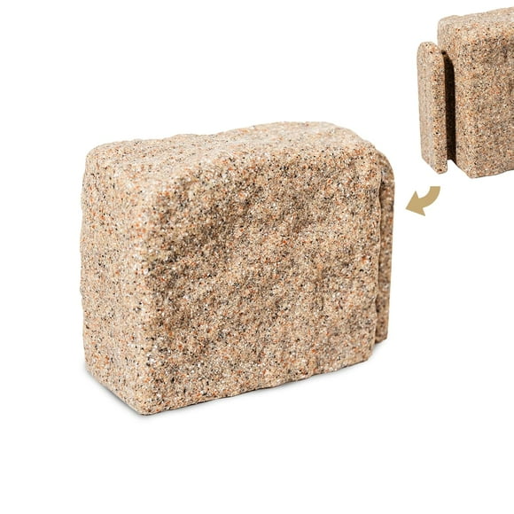 Beuta Sandstone Start Block - Landscape Edging for Lawn & Garden Easy No Dig Installation and Connects to Other Beuta Blocks Heavy Duty Composite Resin Flex Wall Stone - 1 pc.