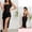 #634-Black, variant on Women's Solid Color Slip Dress with Mesh Sequins, Ruffle Asymmetrical Hem, Sleeveless Sheer Lingerie Nightdress for Sleep and Seductive Wear
