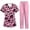 01-Pink, variant on Women’s 2026 New Halloween Scrubs Sets, V-Neck Short Sleeve Top & Jogger Pants, Quick Dry Medical Uniform with Pockets for Nurses, 01-Light Blue, L