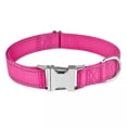 thumbnail image 1 of Collar para perro, collar clásico ajustable de nailon reflectante con acolchado de malla suave y transpirable para perros medianos, talla M, rosa., 1 of 5