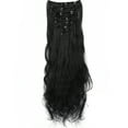 thumbnail image 3 of LELINTA Women 24" Long Curly Full Head Clip in Synthetic Hair Extentions 8 Piece 18 Clips Black Brown Blonde, 3 of 6