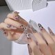 thumbnail image 3 of Armadura hecha a mano con estampado de leopardo, estilo Spice Girl, diseño de uñas francesas con forma de ojo de gato, productos terminados de armadura blanca extraíble, 3 of 5