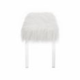 thumbnail image 2 of Roundhill Furniture Faux Fur Living Room Bench in White/Clear Acrylic Legs, 2 of 3