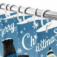thumbnail image 5 of Blue Snowman Shower Curtain, 72" x 72", Christmas Winter Wreath Snowflake Xmas Waterproof Bathroom Curtain Washable Shower Curtain Set with 12 Hooks, 5 of 6