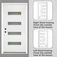 thumbnail image 3 of HUTWIFE 36x80 Fiberglass Entry Door with Brickmould & Vinyl Frame – White Finish, Right Hand Inswing, 4-Lite Frosted Glass, Contemporary Style, Knock-Down Design, White, 3 of 8