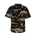 thumbnail image 4 of Skeleton Of Dinosaur Animal Men's 3d Print Casual Button Down Shirts, Novelty Hawaiian Short Sleeves L, 4 of 8