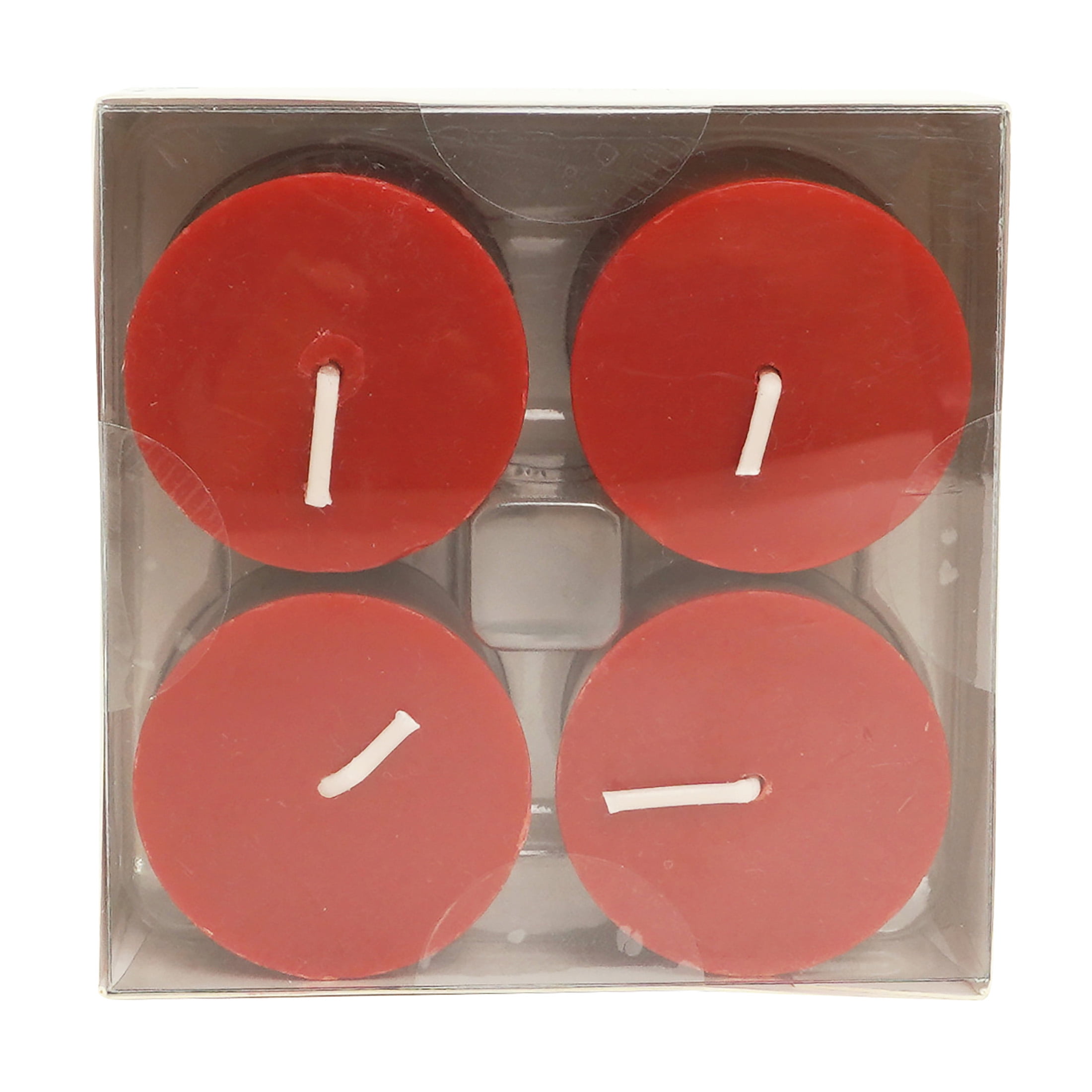 Mainstays Paraffin Wax Votive Candles, Unscented, Red, 4 Pack