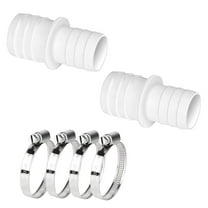 Arestory Pool Hose Adapter Pump Hose Connector 1.25 to 1.5 inch Plastic Pool Vacuum Hoses Adapter with 2Pcs Stainless Steel Clamps for Swimming Pools Vacuum Cleaners Filter Pump Hoses, 2 Pack