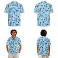 thumbnail image 2 of Xixirimido Blue Palm Tree Sunset Print Matching Couple Outfits His and Hers Set Men's Button Down Shirt & Women's Sleeveless Midi Dress Summer Casual Beach Vacation Clothes, L, 2 of 7