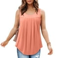 thumbnail image 4 of Aloohaidyvio Tank Tops for Women ,Womens Fashion Solid Color Square Neck Comfortable Loose T-shirt Sleeveless Blouse Casual Tops, 4 of 5